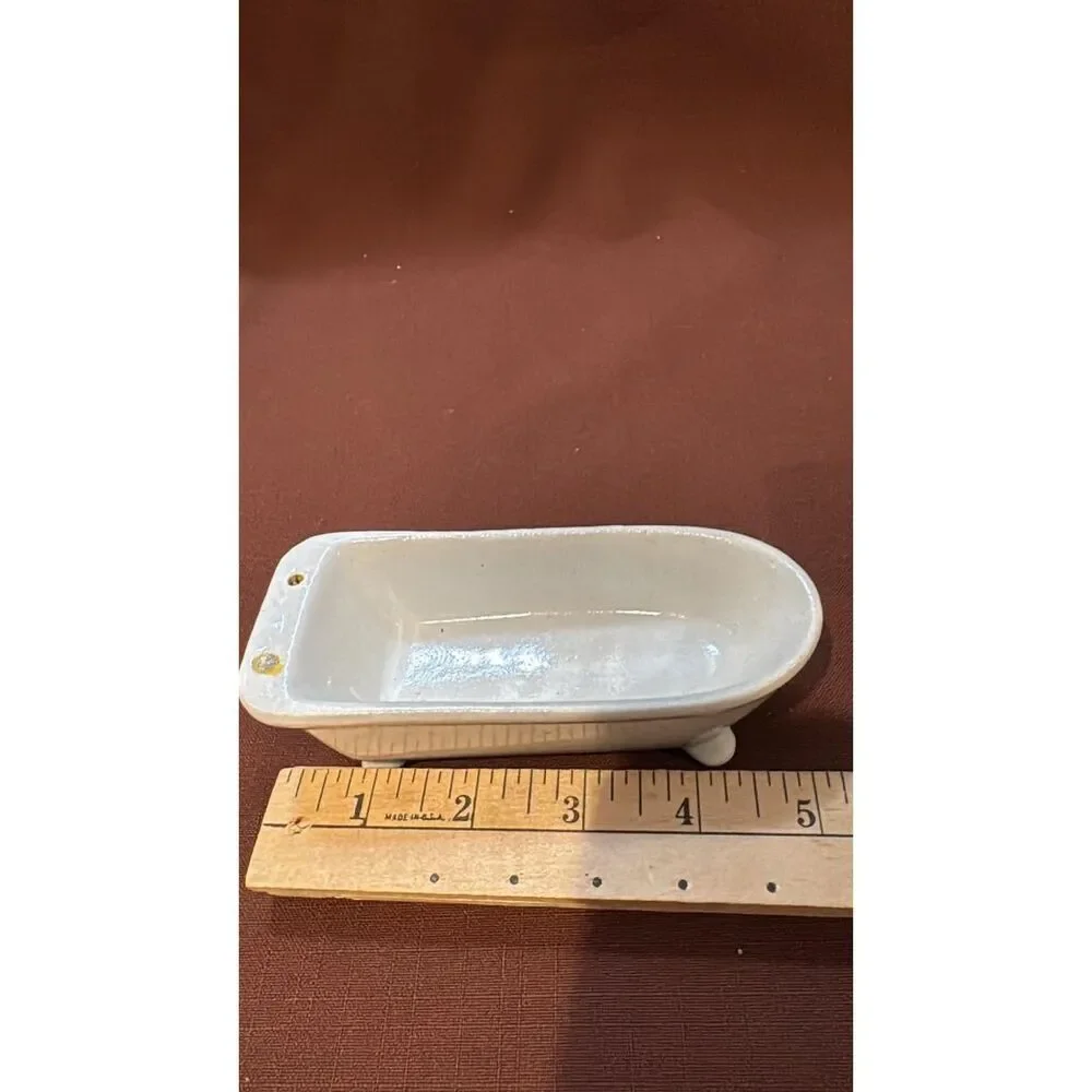 Vintage Porcelain Doll Furniture Sink , Bath Tub & Toilet